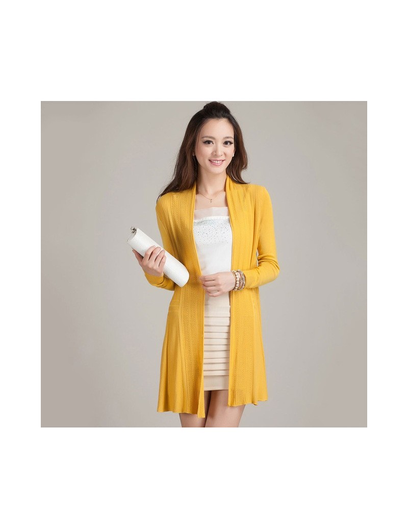 Cardigans 2019 New Spring Fashion Women'S Open Front Basic Plain Candy Colors Rose Yellow Knit Long Cardigan Computer Knitted...