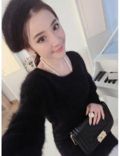 Pullovers 2019 New Fashion Women Fluffy Mink Cashmere O-Neck Loose Sweater Female Solid Warm Mink Cashmere Sweater Women Long...