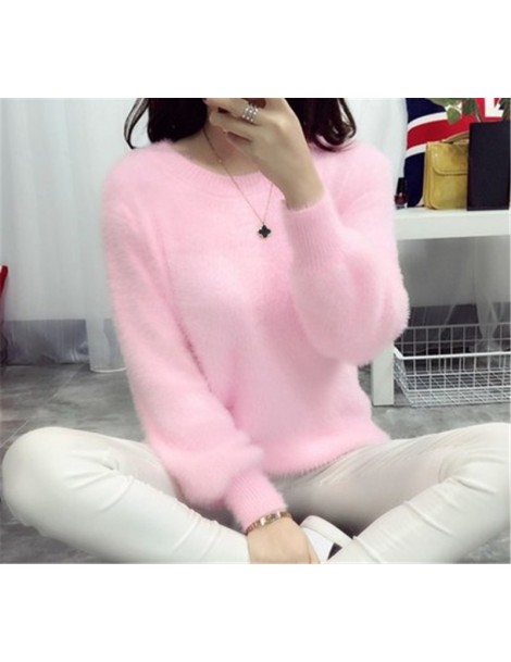 Pullovers Pull Femme Pullover Women Sweaters And Pullovers 2018 Cashmere Sweater knitted Korean Winter Warm Pink Sweater Jump...