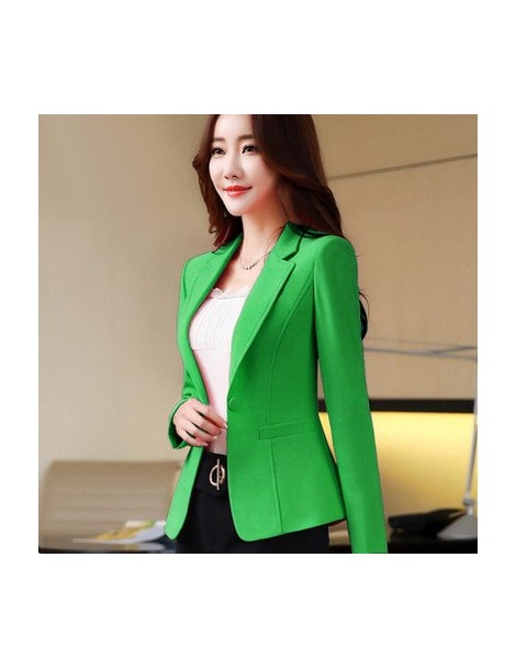 Blazers Fashion Lady Blazer Jacket Casual tops Candy color Slim Short Outerwear coat Plus size Black White Business Office La...