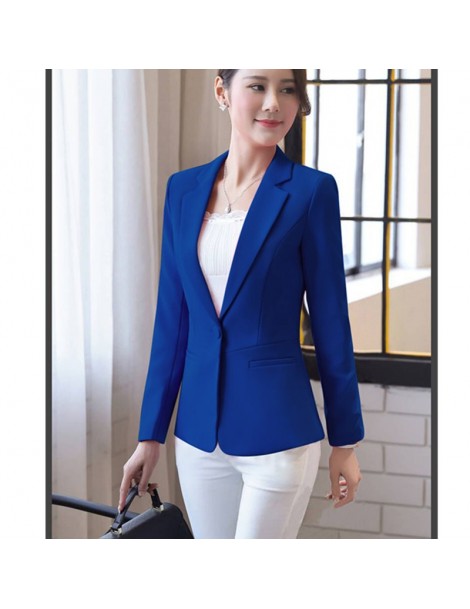 Blazers Fashion Lady Blazer Jacket Casual tops Candy color Slim Short Outerwear coat Plus size Black White Business Office La...