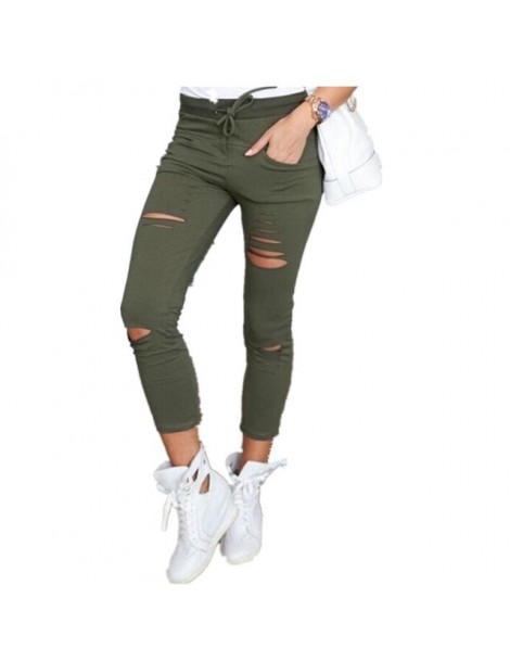 Jeans New 2018 Summer Womens Skinny Jeans Denim Holes Female High Waist Trousers Ladies Pencil Pants Casual Black White Rippe...