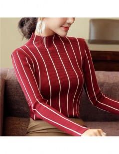 Pullovers 2018 Autumn and winter striped women sweater bottom shirt women's clothing pullover turtleneck female causal sweate...
