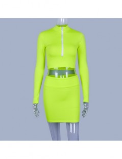 Women's Sets long sleeve high neck zipper bodycon crop tops mini skirt 2 pieces sets 2018 autumn winter women fashion solid s...