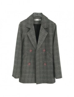 Blazers Plaid Blazers small suit female jacket autumn England casual retro double-breasted office lady plaid suit jacket vest...