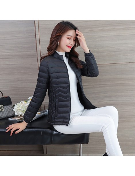 Parkas Thin Cotton Jacket Short Tops Winter Jacket Women Coat Korean Slim Plus size Female Parka Coat Wave pattern Padded Jac...