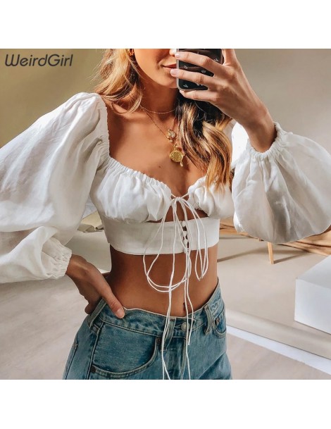 T-Shirts Women fashion elegant t-shirt full sleeve v-neck bowknot femme crop tops solid white tops streetwear outfit summer n...