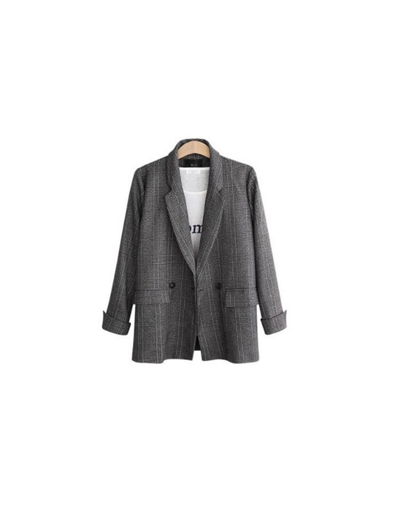 Plaid Blazer Women Office Lady Suit Jacket & Blazer Slim Fit Long Sleeve Work Brand Casual Blazers Feminino Large Plus Size ...