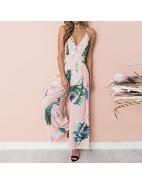 Jumpsuits bodysuit Women Summer Casual Print Strappy Holiday Long Playsuits Trouser Loose Jumpsuit fashion 2019 dropship M1 -...