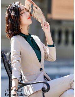 Pant Suits Women Suit Office Uniform New Spring Autumn Slim Fashion Long Sleeve Single Button Blazer And Trouser Set Feminina...