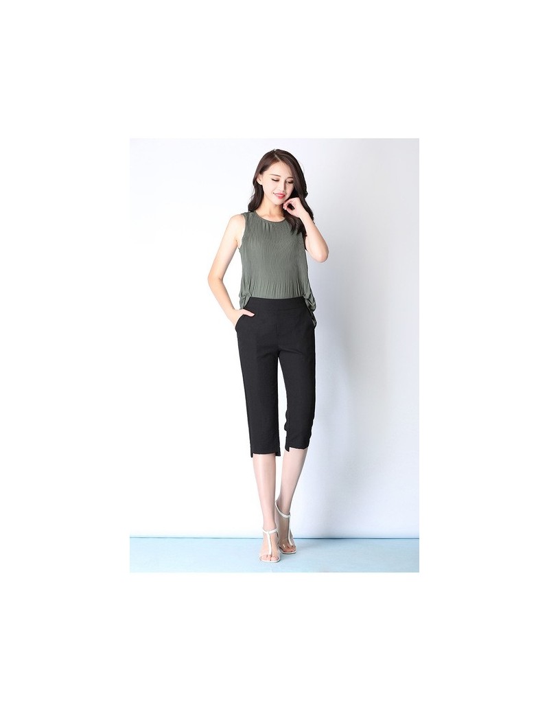 Pants & Capris Real fashion temperament pants 2019 summer thin section ice silk cotton pants feet large size casual female cr...