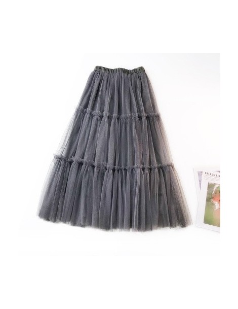 Skirts European Style Swing Skirts Fashion Solid Color Wooden Ear High Waist Maxi Skirt Sweet Ruffles Bridesmaid A-Line Skirt...