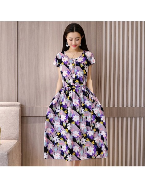 Dresses Plus Size 2019 Summer New Short-sleeved Print Vintage Dress Loose Long Dress XL-6XL Women Dress RE2336 - 16 - 4230044...