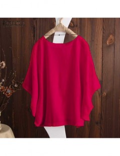 Blouses & Shirts Plus Size Summer Blouses 2019 Womens Shirt Batwing Sleeve Solid Casual Baggy Tunic Tops Work Blusas Vintage ...