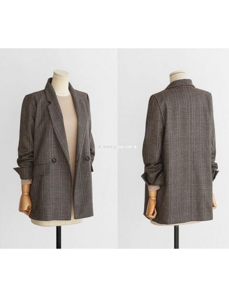 Blazers Plaid Blazer Women Office Lady Suit Jacket & Blazer Slim Fit Long Sleeve Work Brand Casual Blazers Feminino Large Plu...