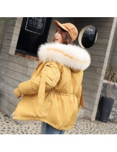Parkas Plus Size Loose Down Cotton Padded Jacket Women Winter Thickening Warm Short Parka Mujer Big Fur Collar Hooded Female ...