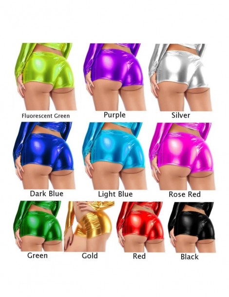 Shorts Briefs Pants Ladies Shiny Underwear Dance Patent Leather Women Panty Fashionable - Red - 50111188036807-9 $16.87