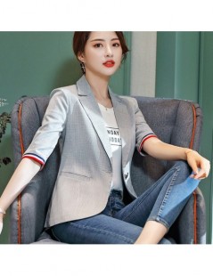High quality spring plaid small suit jacket 2019 new Korean fashion casual retro Slim white collar overalls women's jacket -...
