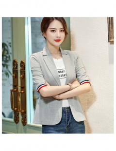 Blazers High quality spring plaid small suit jacket 2019 new Korean fashion casual retro Slim white collar overalls women's j...