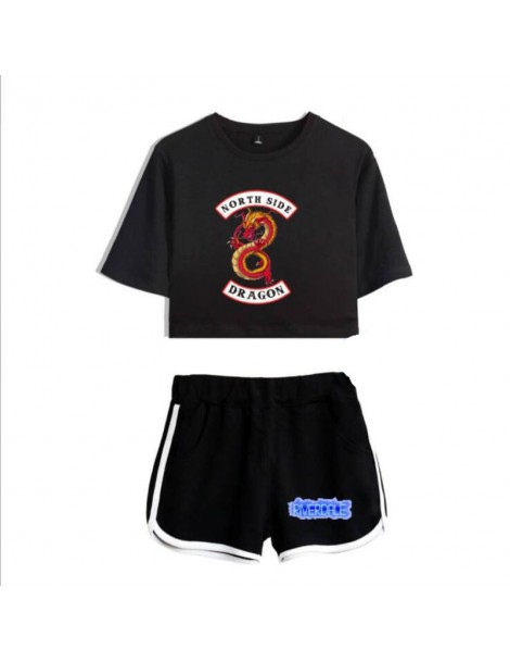 Women's Sets Summer Women's Sets Riverdale South Side Serpents Short Sleeve Crop Top + Shorts Sweat Suits Women Tracksuits Tw...
