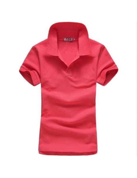 Polo Shirts 100% cotton womens summer brand short sleeve lapel polos shirts slim casual womens clothing tops solid color polo...