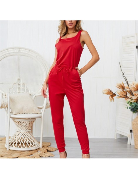 Jumpsuits Sexy Simple Jumpsuits Suits Ankle-Length Pants Loose Solid Bodysuits 2019 Sleeveless Straps Cozy Breathable Jumpsui...