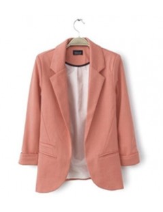 Blazers Spring Fashion Women 9 Colors Slim Fit Blazer Jackets Notched Three Quarter Sleeve Blazer Women Coat - YELLOW - 4J380...