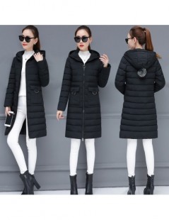 Parkas Hooded Long Parka Female Quilted Jacket Woman Winter Coat Solid Color Thick Slim Cotton Padded Outwear Warm Clothing 2...