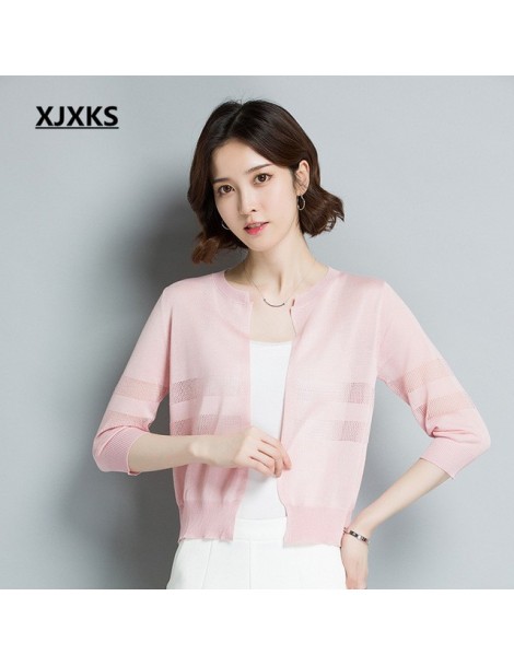 Cardigans 2018 summer new knitted women's sun protection clothing fashion solid color round neck line fabric women's cardigan...