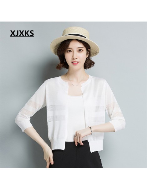 Cardigans 2018 summer new knitted women's sun protection clothing fashion solid color round neck line fabric women's cardigan...