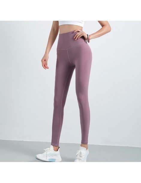 Leggings Women's High Waist Stretch Tight Fitness Pants Europe and The United States Running Wicking Breathable Solid Color -...