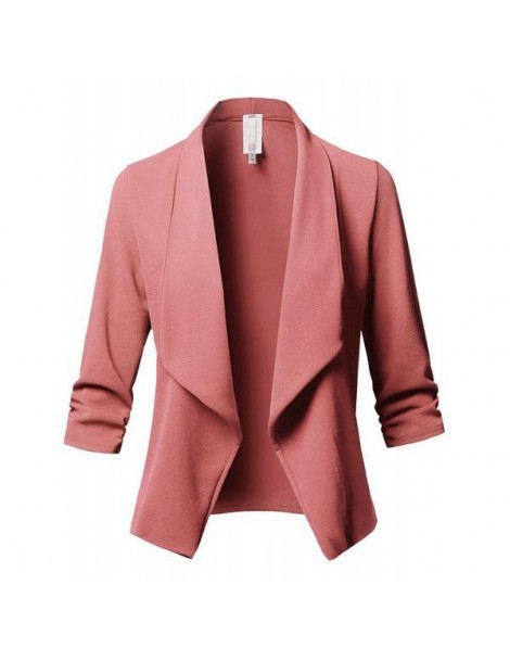 Jackets Autumn Casual Women jacket 2019 Blend Coat Slim Long Sleeve chaqueta mujer Pleated Solid Wild Small Plus Size feminin...