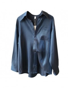 Blouses & Shirts Mooirue Spring 2019 Women Casual Satin Shirt Thin Satin Turn-down Collar Long Sleeve Blue Blusas Lady Summer...