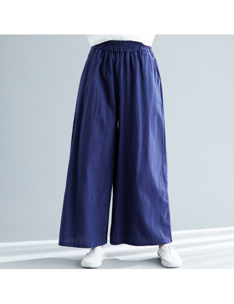 Pants & Capris New Women cotton linen pantsplus size 5XL 6XL 7XL LOOSE casual wide leg pantslarge size trousers black white r...