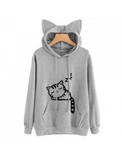 Hoodies & Sweatshirts Women Sweatshirts Cute Cat Print Cat Ear Kawaii Hoodies Casual Long Sleeve Pullovers Cat Lovers Hoodies...
