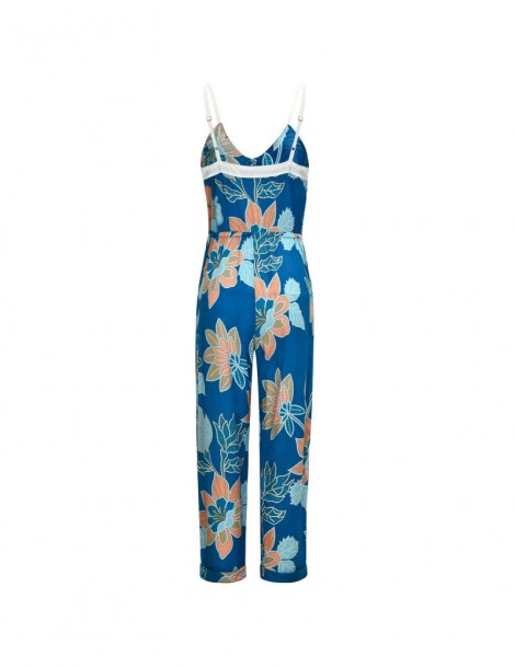 Jumpsuits 2019 Gypsy Floral Print Jumpsuits Women Sleeveless Summer Bohemian Long Rompers Womens Jumpsuit Casual Beach Playsu...