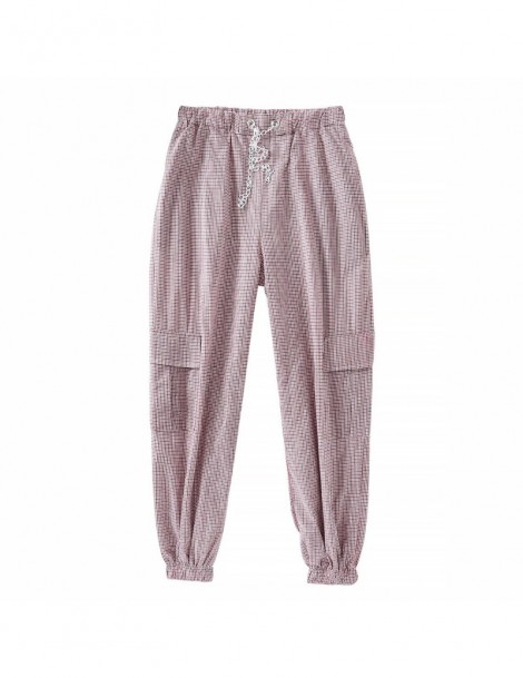 Pants & Capris 2019 Summer High Waist cargo pants women plaid Capris Chain Joggers Pants Trousers Women plus size sweatpants ...