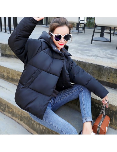 Parkas New 2018 Winter Jacket Coat Women Warm Down Cotton Padded Short Parkas Bread Style new Autumn Fashion Bomber solid hoo...