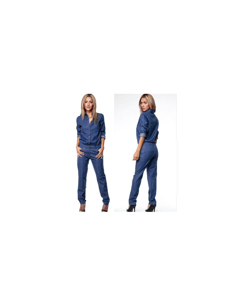 Jumpsuits Womens Jumpsuits Stretch Casual Denim Skinny Jeans Pants High Waist Jeans Playsuit New Long Sleeve Pants - Blue - 4...