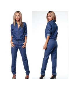 Jumpsuits Womens Jumpsuits Stretch Casual Denim Skinny Jeans Pants High Waist Jeans Playsuit New Long Sleeve Pants - Blue - 4...