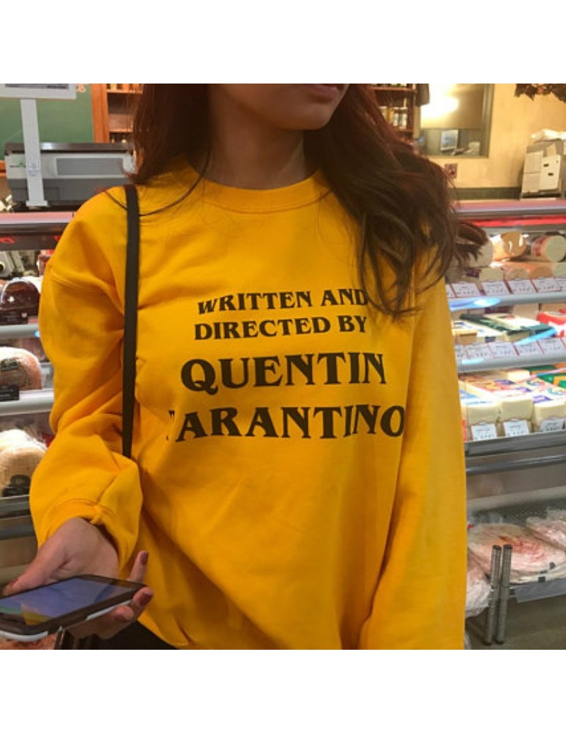 Hoodies & Sweatshirts Written and Directed Quentin Tarantino Sweatshirt Women Harajuku Streetwear Graphic Tees Long Sleeve Ju...