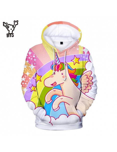 Hoodies & Sweatshirts Rainbow Unicorn 3D Kpop Hoodies Sweatshirts Women Kawaii Harajuku Autumn/Winter Casual Tops Print Plus ...