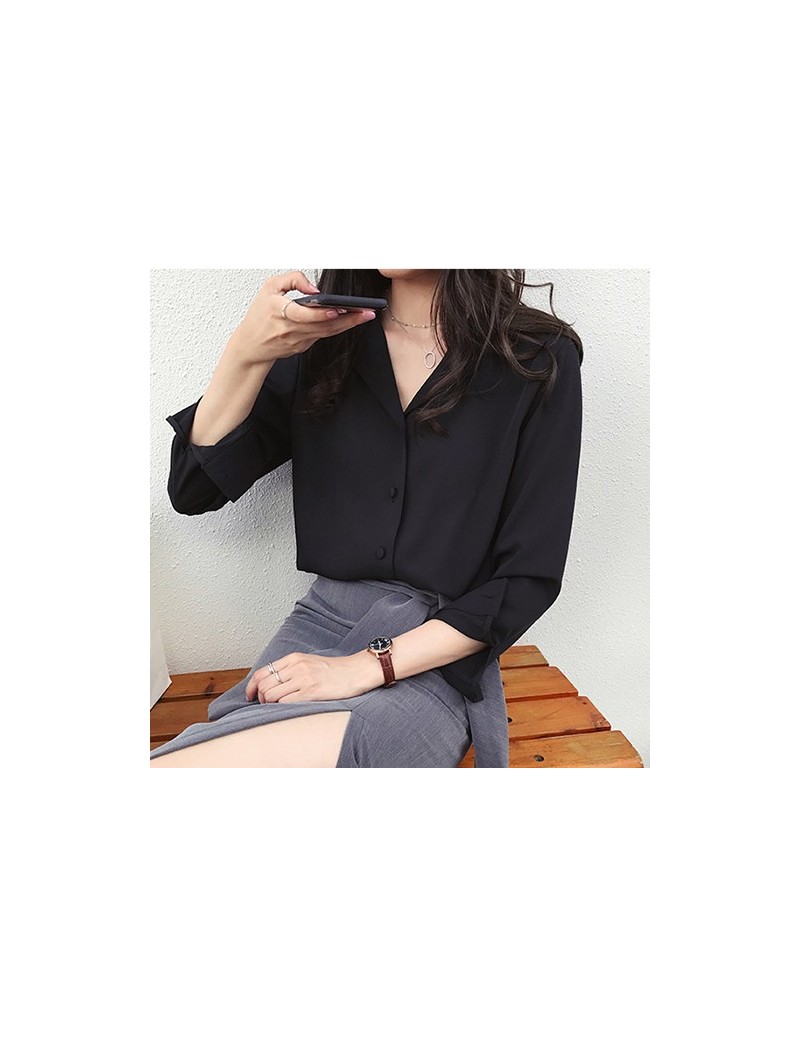 Blouses & Shirts Women Tops And Blouses Stylish Ladies Clothes Korean Fashion Plus Size Women's Long Sleeve Button Shirt Soli...