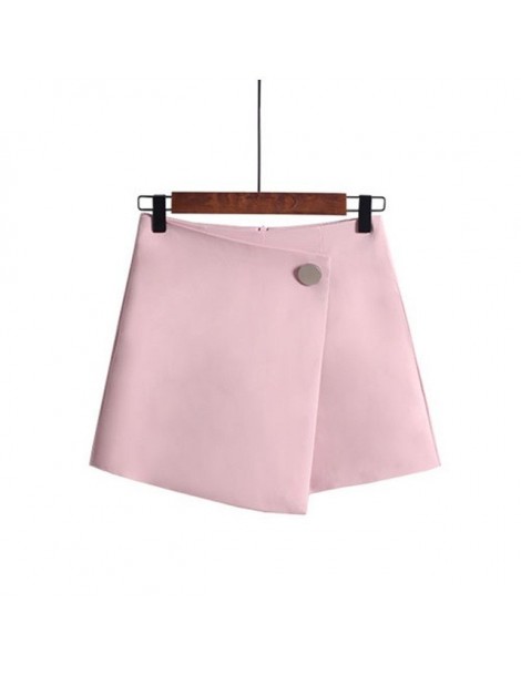 Shorts Shorts Skirts For Women High Waist Button Zipper Irregular A Line Skirt Female 2019 Korean Casual Fashion Tide - pink ...