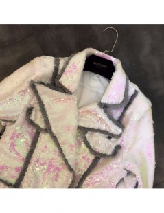 Jackets Colorful sequins short Coat Full Sequin tops Winter Coat Women 2019 Fashion Lapel tassel stitching Autumn Elegant Str...