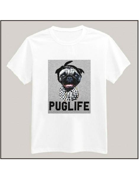 T-Shirts Pug Life Dog Print Women Tshirt Cotton Casual Funny Shirt White Top Tees Big Size S-XXXL Drop Ship TZ155-66 - C6 - 3...