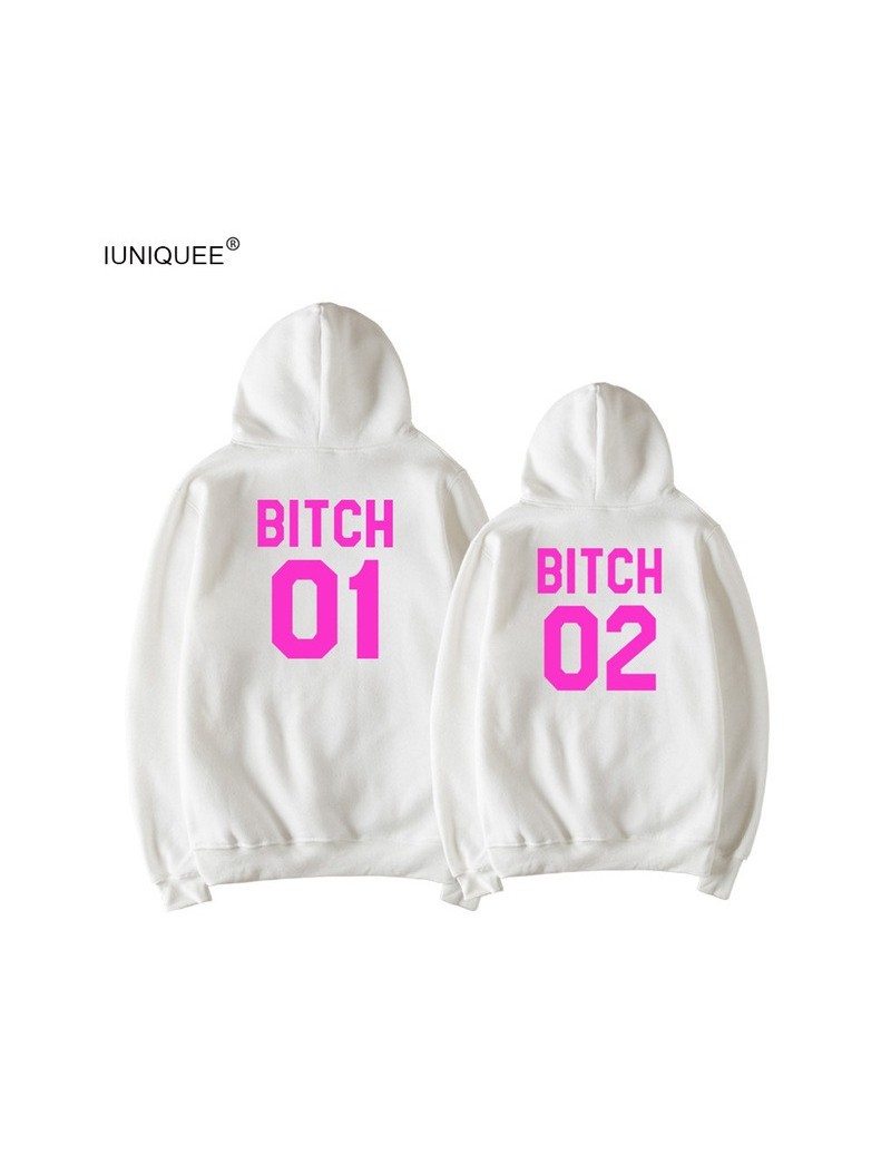 Hoodies & Sweatshirts Bitch Letter Harajuku Casual Coat Two Layers Hat 2018 Winter Fleece Pink Pullover Thick Loose Women Hoo...