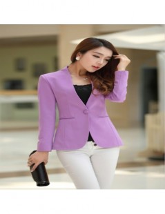 Blazers fashion ladies cardigan and jacket candy color coat long sleeves Slim suit single button female large suit jacket - 4...