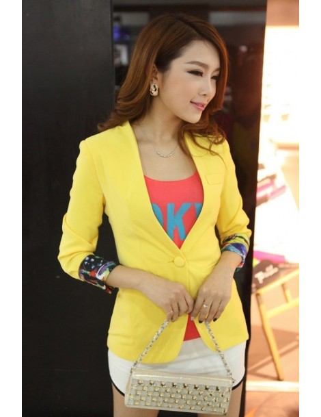 Blazers fashion ladies cardigan and jacket candy color coat long sleeves Slim suit single button female large suit jacket - 4...