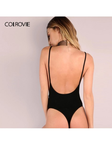 Bodysuits Solid Backless Low Side And Back Cami Bodysuit Women 2019 Sexy Summer Sleeveless Clothing Glamorous Skinny Bodysuit...